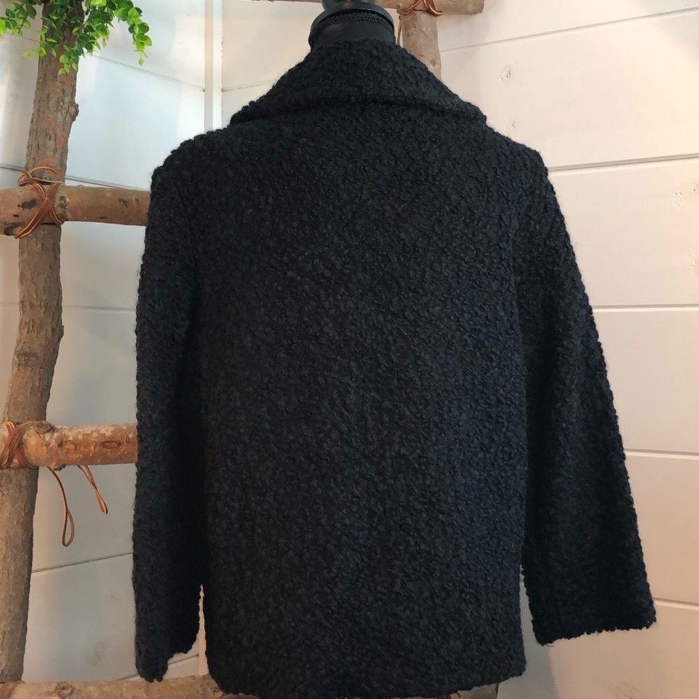 VTG Curly Wool 40-50’s Chopped Lined Pea Coat Winter Coat Size M EUC VTG Retro - Picture 4 of 14